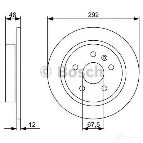 Тормозной диск BOSCH BD136 7 339742 J7WHH 0986479513 изображение 4