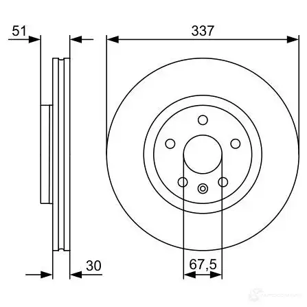 Тормозной диск BOSCH K7VCYSJ 0986479545 339769 BD139 0 изображение 3