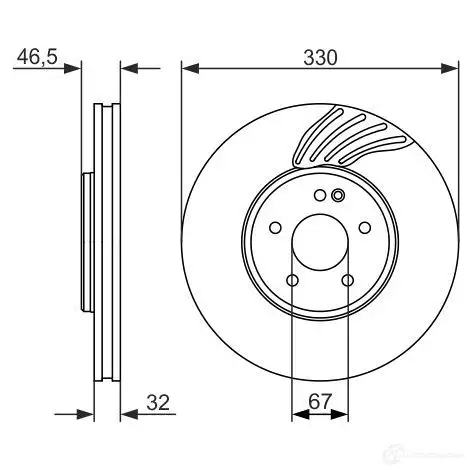Тормозной диск BOSCH BD155 1 J4JVMP 339925 0986479719