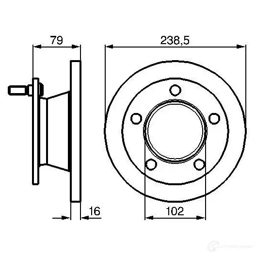 Тормозной диск BOSCH 0986478357 338874 B D297 845856J