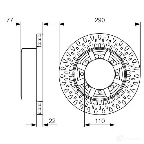 Тормозной диск BOSCH 340657 AZAHX 0986479v18 BD2 250