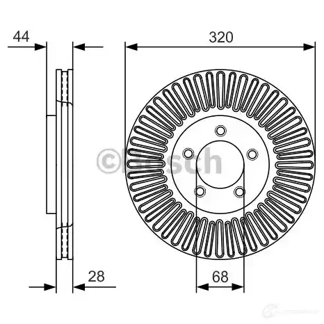 Тормозной диск BOSCH BD2440 E1 90 R -02C0348/0246 340295 0986479d19 - Изображение 1