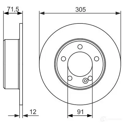 Тормозной диск BOSCH BD1546 0986479714 E1 90 R - 02C0100/0163 339920 - Изображение 1