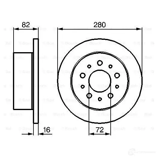 Тормозной диск BOSCH E1 90 R - 02C0241/0317 1193479263 0986479b63 BD2064 изображение 4