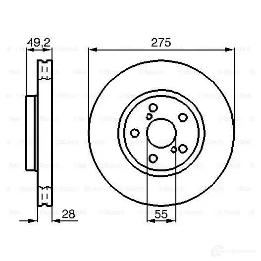 Тормозной диск BOSCH 339033 0986478583 BD50 4 RZNP4 изображение 4