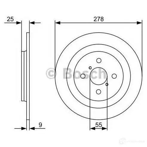 Тормозной диск BOSCH BD12 38 G0UCC6 339610 0986479360 изображение 4