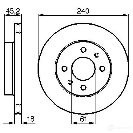 Тормозной диск BOSCH 0986478533 BD45 6 E7YPX94 338998