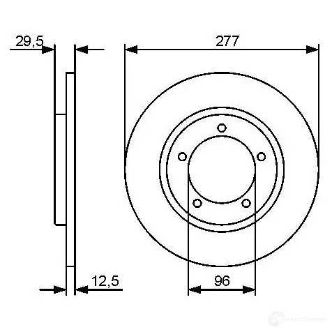 Тормозной диск BOSCH 339725 E1 90 R - 02C0355/0251 0986479487 BD1345