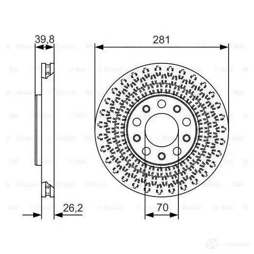 Тормозной диск BOSCH 31TU9D BD 2181 340263 0986479c42 изображение 5