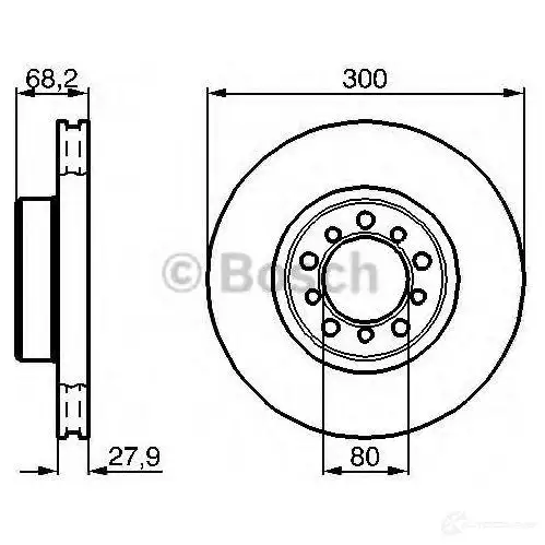 Тормозной диск BOSCH 338780 0986478197 BD1 57 SVKN3A0 - Изображение 1