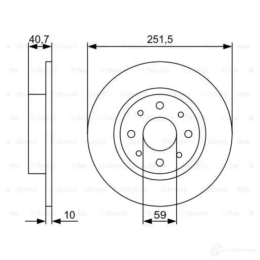 Тормозной диск BOSCH 2GTOU 0986479502 339736 BD1 359 - Изображение 1