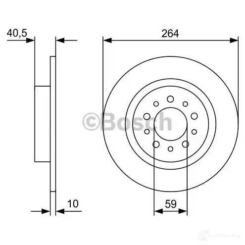 Тормозной диск BOSCH 340278 0986479c98 BD2419 E1 90 R - 02C0100/0523 - Изображение 1