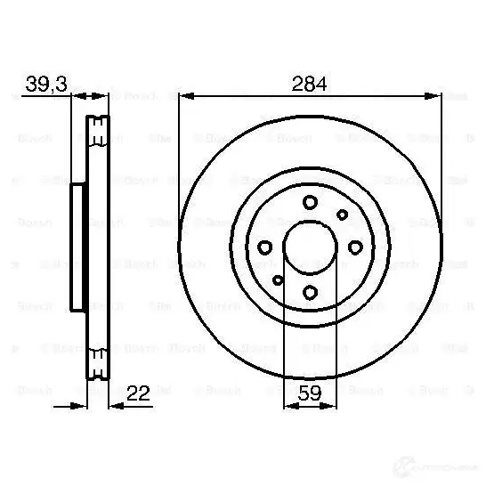 Тормозной диск BOSCH 0986478786 339176 E1 90 R - 02C0339/0239 BD694 изображение 4