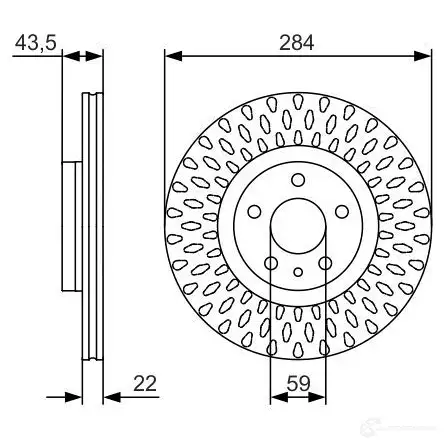 Тормозной диск BOSCH 0986479558 BD1668 339781 E1 90 R - 02C0339/0237 изображение 7