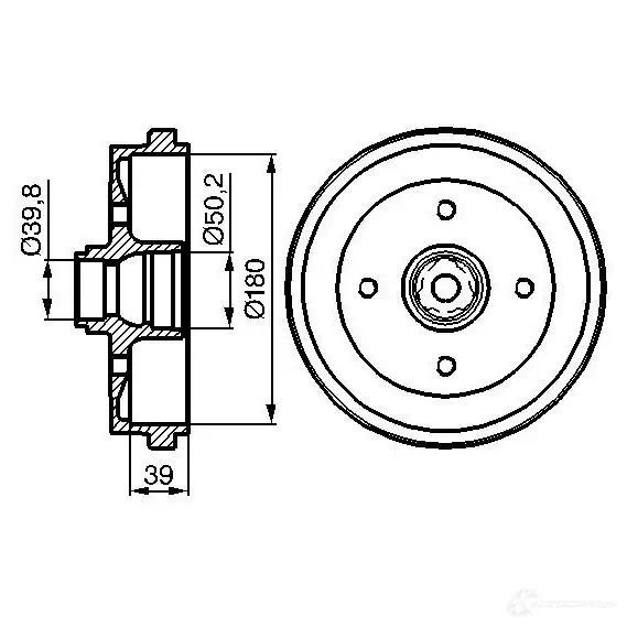 Тормозной барабан BOSCH 338514 0986477111 DB1 85 4X3W6