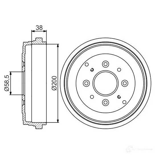 Тормозной барабан BOSCH 0986477174 FMGP3W DB2 45 338570