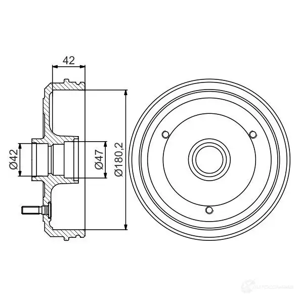 Тормозной барабан BOSCH LEB61 338638 0986477243 DB31 4