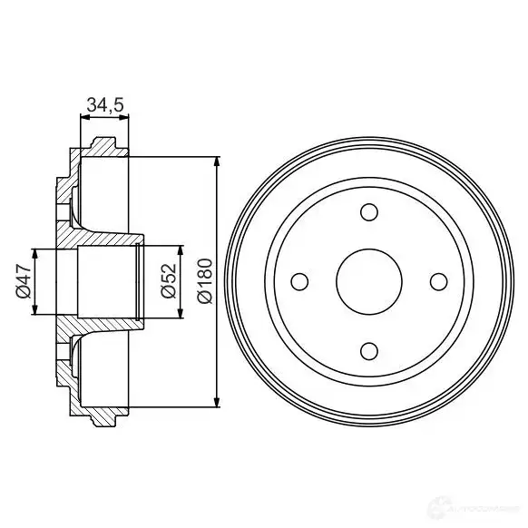 Тормозной барабан BOSCH UU2MG 338652 0986477263 D B333