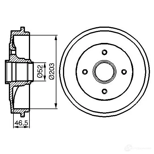 Тормозной барабан BOSCH 0986477127 DB2 01 DV9MB5K 338529