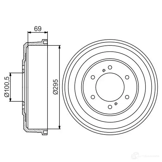 Тормозной барабан BOSCH 4VJYJ 338573 D B248 0986477177 изображение 0