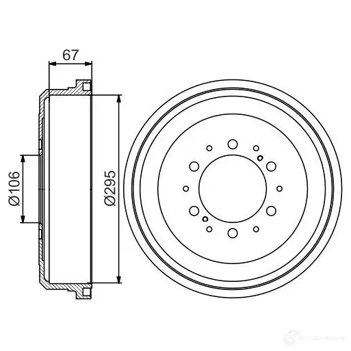 Тормозной барабан BOSCH 338563 DB23 8 0S13Y 0986477167