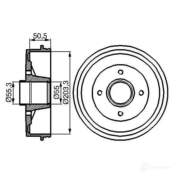 Тормозной барабан BOSCH 0986477108 VOCYK8F 338512 DB18 2