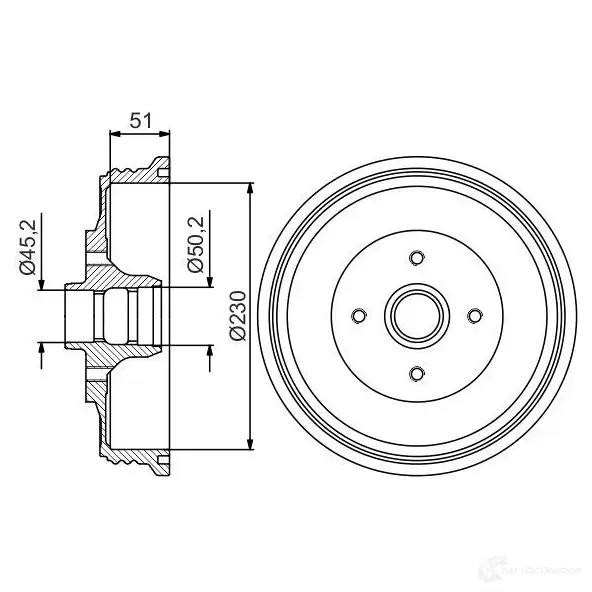 Тормозной барабан BOSCH 0986477179 D B250 75VZ0W 338575