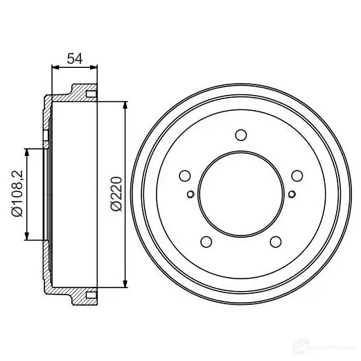 Тормозной барабан BOSCH USA0C 0986477213 DB 284 338609 изображение 0