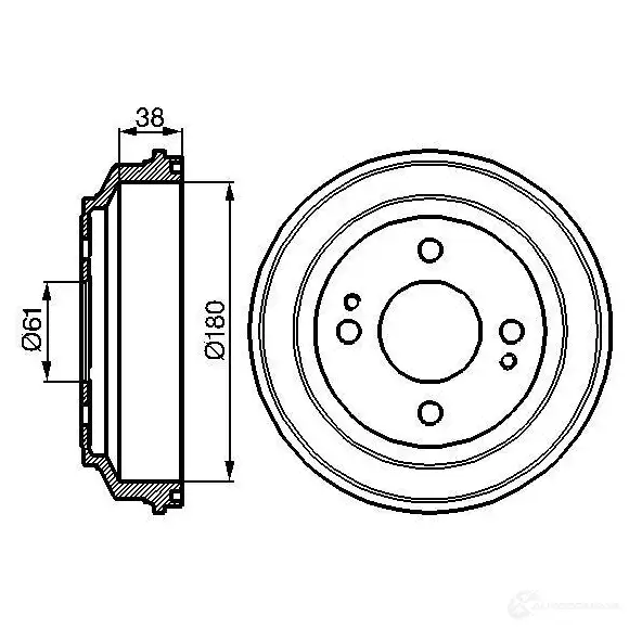 Тормозной барабан BOSCH 338487 D B138 0986477063 D3378 изображение 0