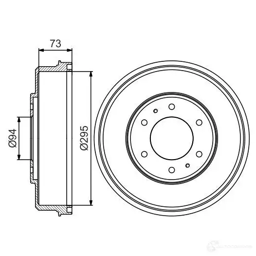 Тормозной барабан BOSCH 0986477232 DB 303 338628 82OKAP