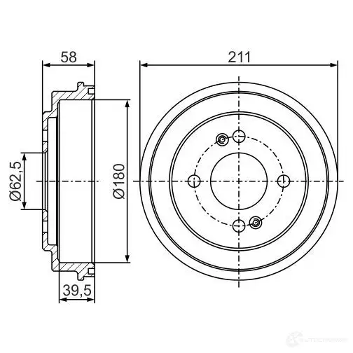 Тормозной барабан BOSCH 0986477278 D B348 338666 YN167 изображение 3