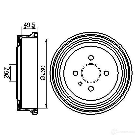 Тормозной барабан BOSCH ZSM11XG DB17 5 338505 0986477100