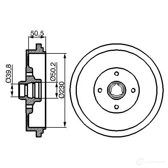 Тормозной барабан BOSCH 0986477042 OUJB50 338470 DB1 17