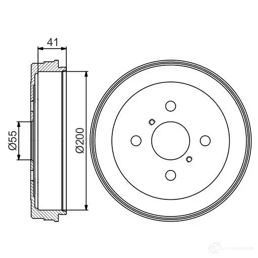 Тормозной барабан BOSCH DB2 70 ECCPB 0986477199 338595
