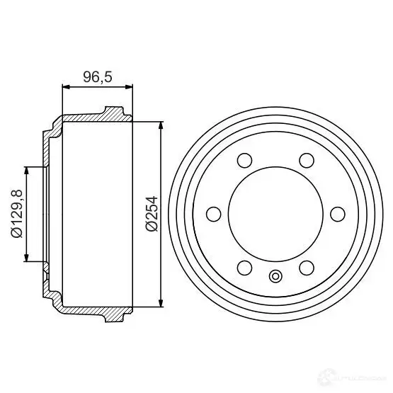 Тормозной барабан BOSCH DB 289 0986477218 338614 THTKXB2 изображение 0