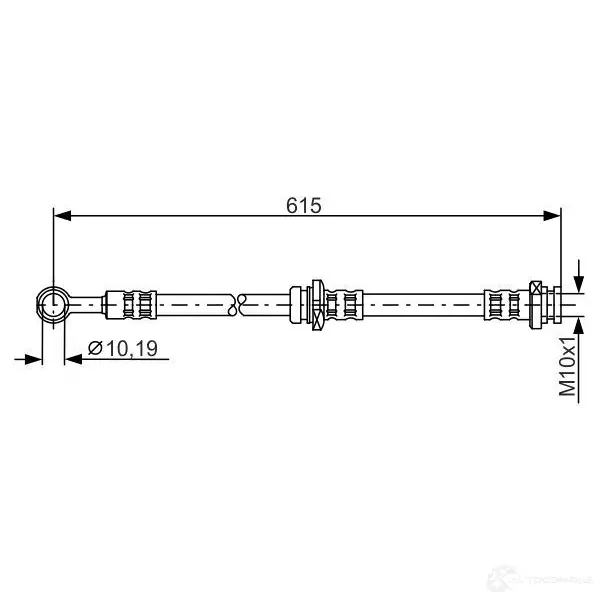 Тормозной шланг BOSCH R69D1W 1987476998 353314 BH64 0
