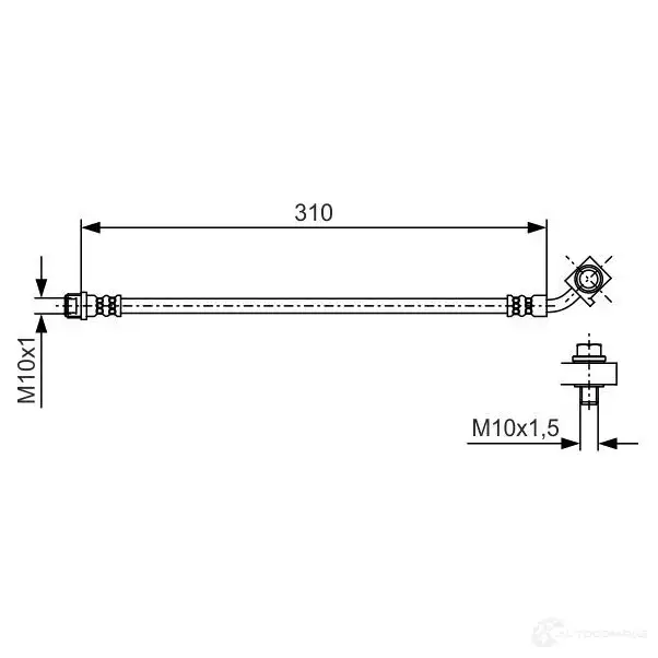 Тормозной шланг BOSCH 1437241098 X7NYGY 9 1987481b25 - Изображение 1