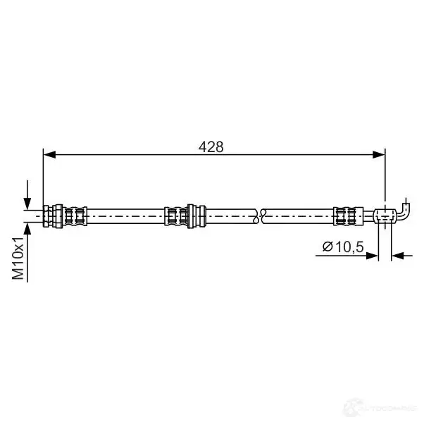 Тормозной шланг BOSCH 352707 1987476166 BH74 0 ZOJN0F