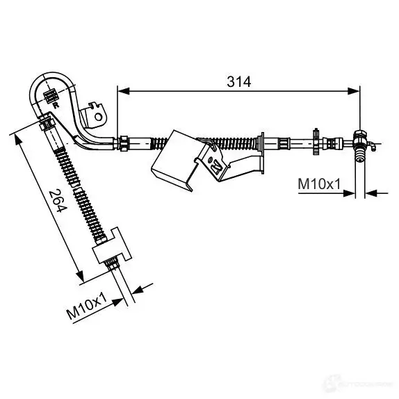 Тормозной шланг BOSCH 1987481469 D08FFE9 354565 BH1 355 изображение 0