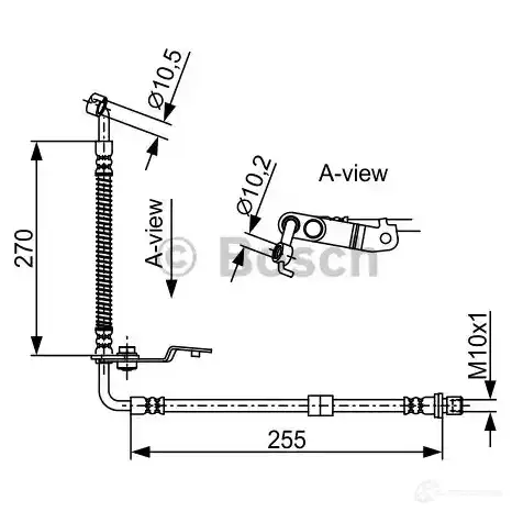 Тормозной шланг BOSCH J6QI8D 355047 B H1838 1987481954 - Изображение 1