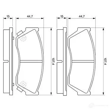 Тормозные колодки, комплект BOSCH 21 334 7156D276; 7331D451 342003 0986493340