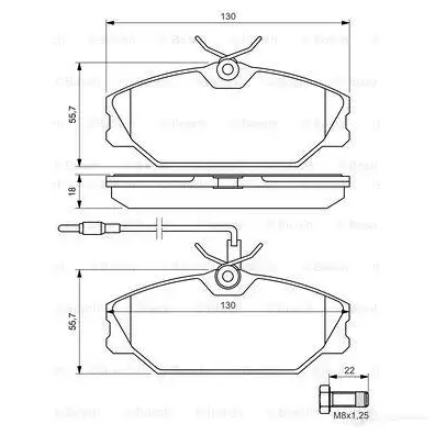 Тормозные колодки, комплект BOSCH 20916 BP613 337820 0986461765 изображение 4