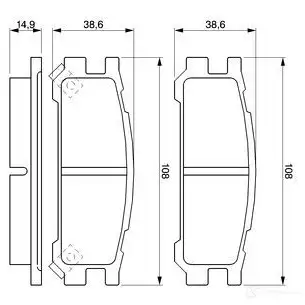 Тормозные колодки, комплект BOSCH 21703 7351D471 337795 0986461143 изображение 0