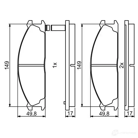 Тормозные колодки, комплект BOSCH BP2022 1193484270 21347 0986494848 изображение 7