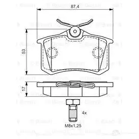 Тормозные колодки, комплект BOSCH 336429 BP460 23554 0986424751 изображение 5