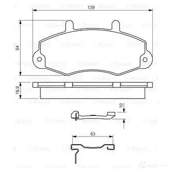 Тормозные колодки, комплект BOSCH 0986494292 342279 2 1470 BP1245 изображение 3