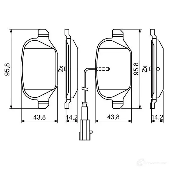 Тормозные колодки, комплект BOSCH 25347 1193484096 BP1953 0986494779 изображение 6