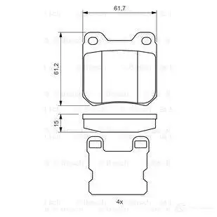 Тормозные колодки, комплект BOSCH BP-OPE-R3 21050 341981 0986490500 изображение 4