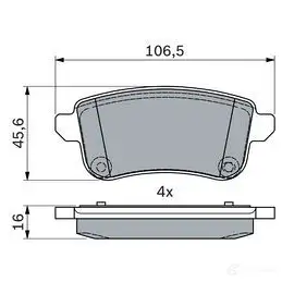 Тормозные колодки, комплект BOSCH QHJ DM 0986494978 1437243581