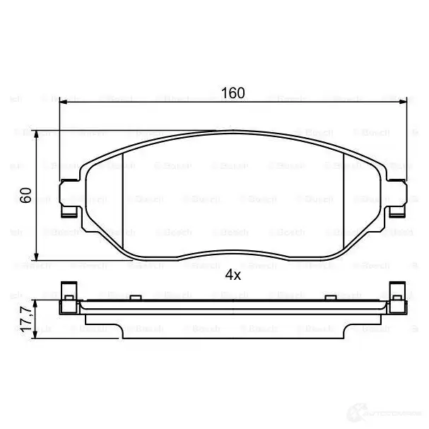 Тормозные колодки, комплект BOSCH BP1991 22087 1193484186 0986494817 изображение 2